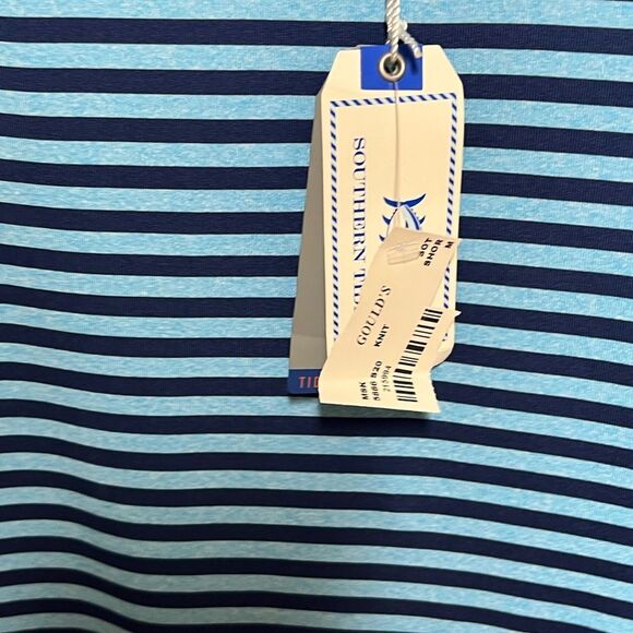 NWT Southern Tide Shoreline Blue Front Street Stripe Quarter Zip Pullover Mens M - Picture 6 of 6